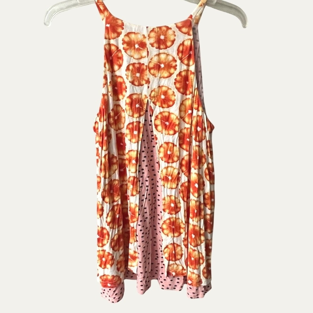 Anthropologie Porridge Orange Slice High Neck Layered Swing Tank Womens Medium - Picture 3 of 10